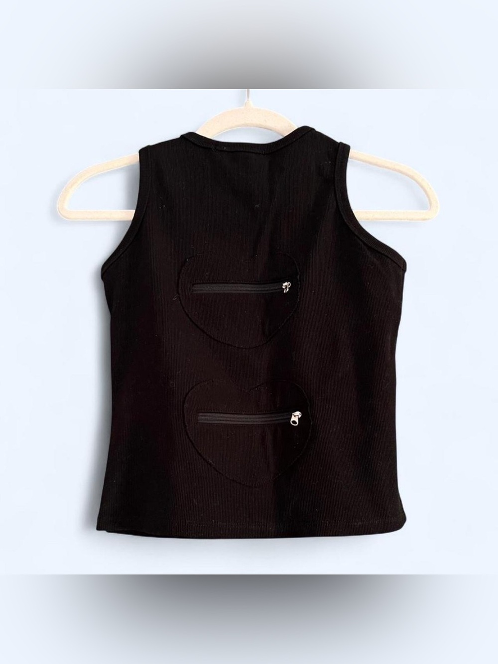 Three to Eighty Black Heart Pocket Tank Top